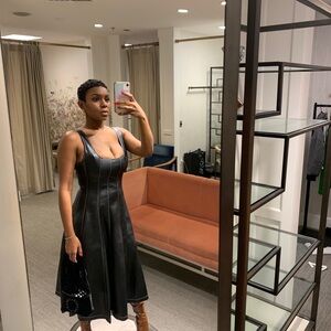 STAUD Fit and Flare Midi Dress 2021